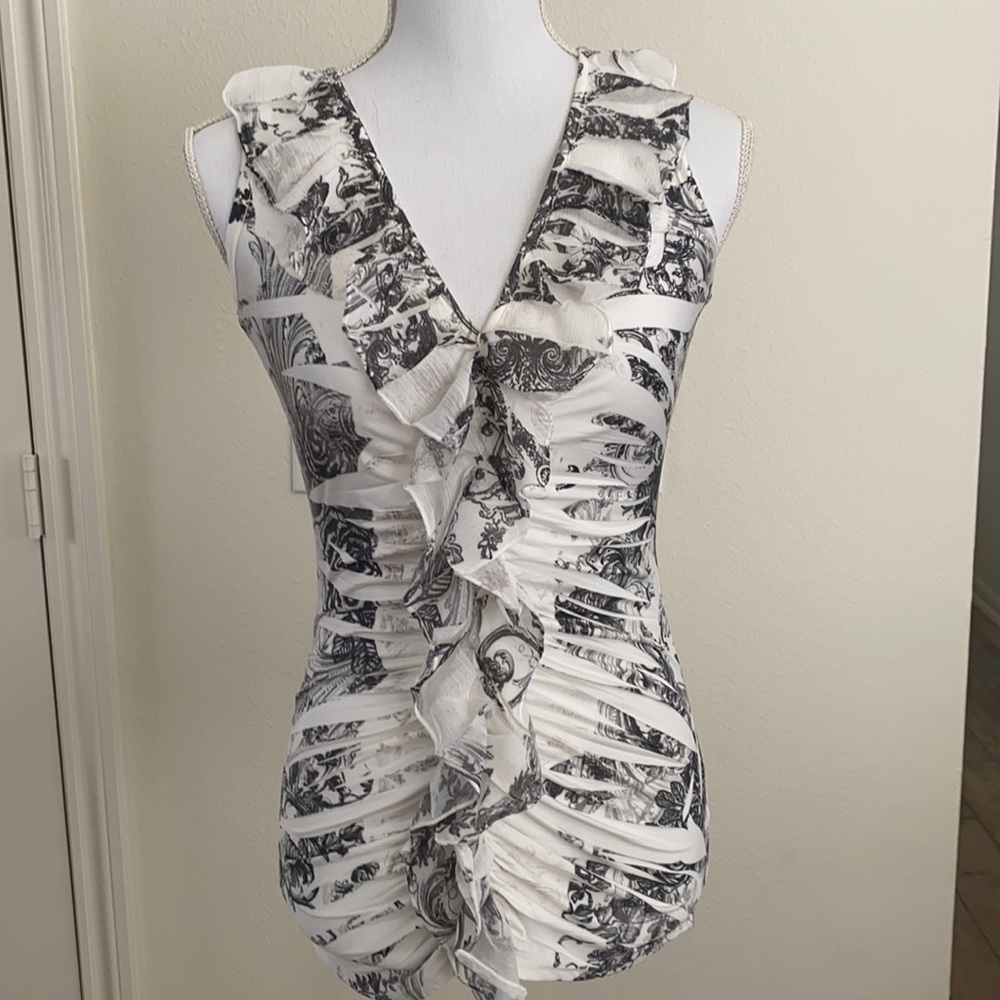Body central ruffle tank tops